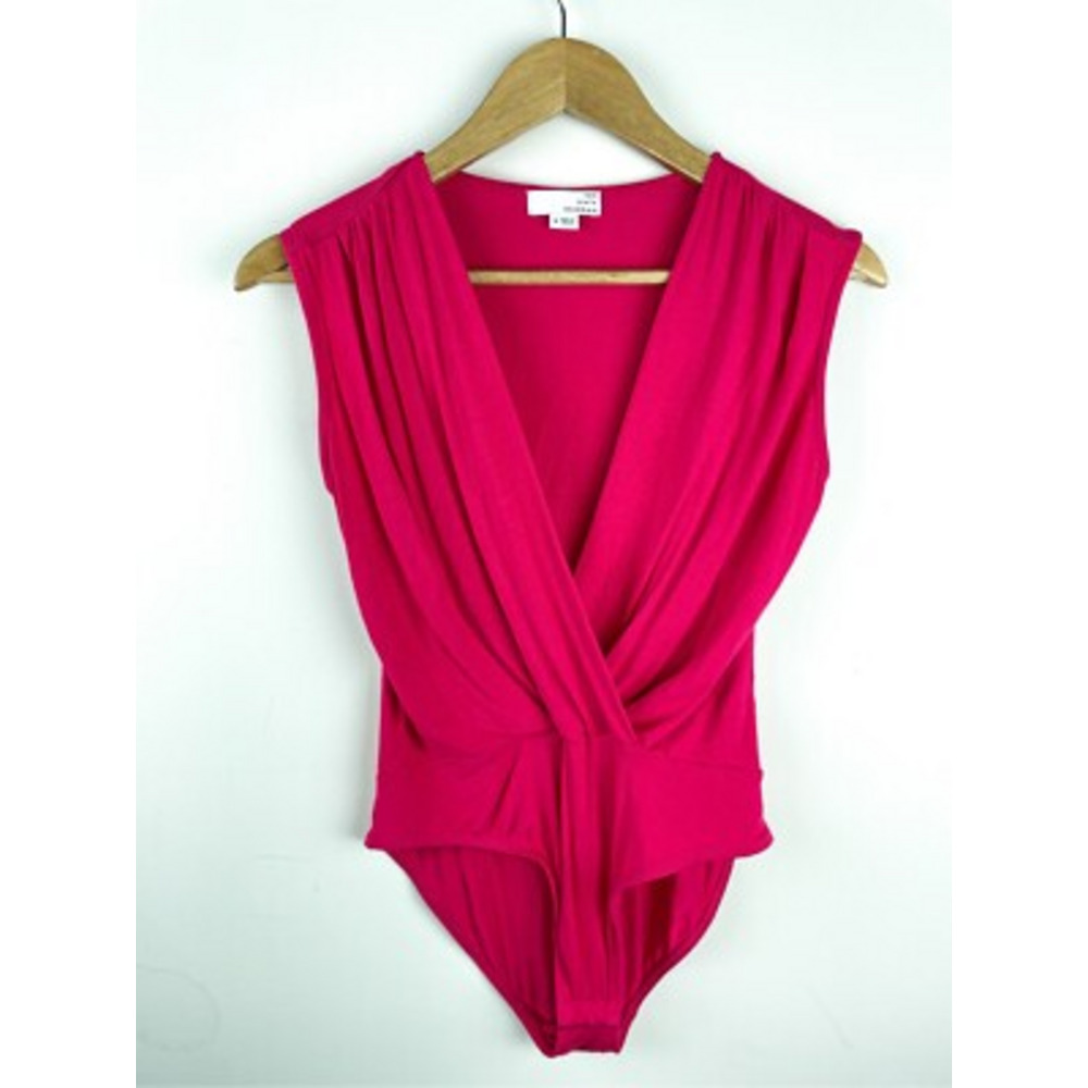 Ten Sixty Sherman Women‎ Pink Plunge Tank Bodysuit Size S